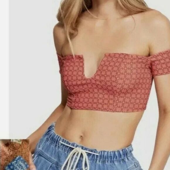 Free People Crop Vermillionette Top Sz XS - Picture 1 of 7
